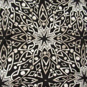 Catherines Tunic Shirt‎ Womens 4X 30/32W Linen Blend Black Cream Starburst Print